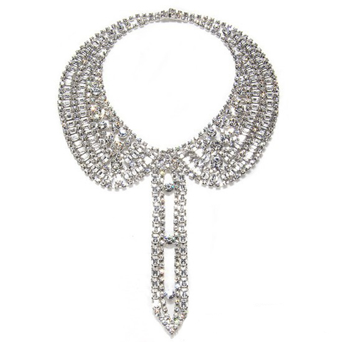 Isaac Mizrahi Crystal Chain Collar